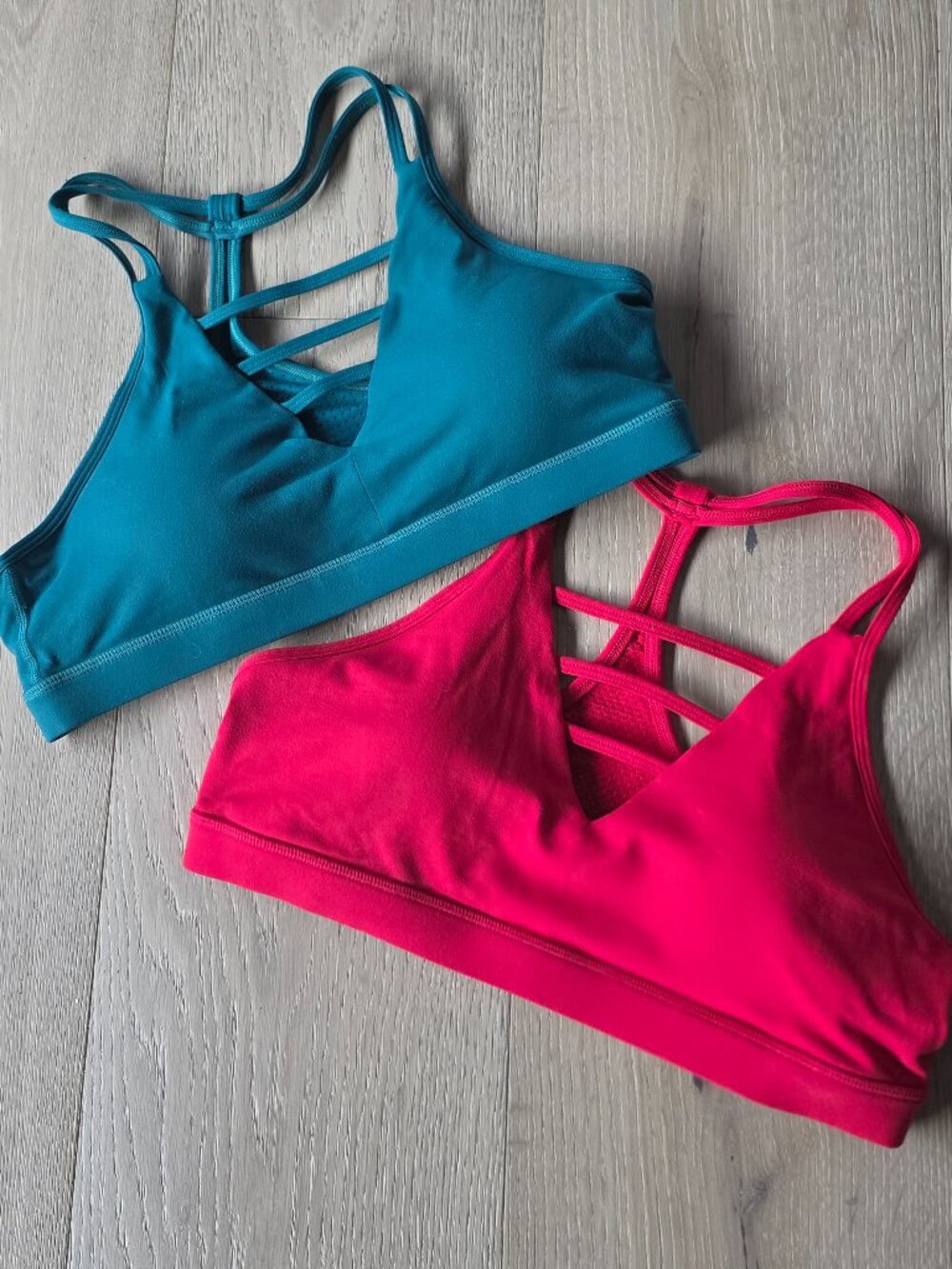 Bundle of Two Zyia Grid Bra - 2, Green & Red, NWOT